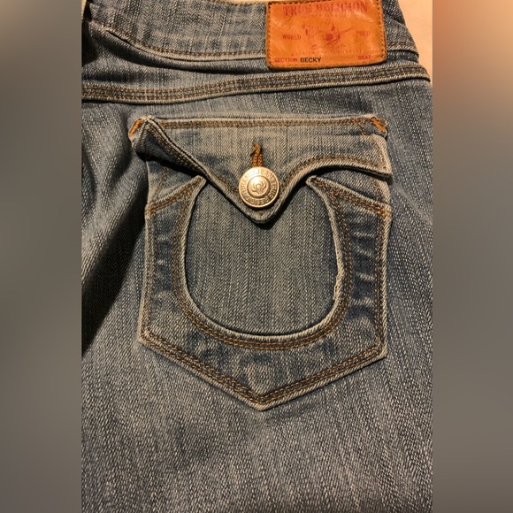 True Religion Becky Bootcut Flare jeans size 26 Medium Wash Made in USA 90s Y2K - Picture 6 of 14